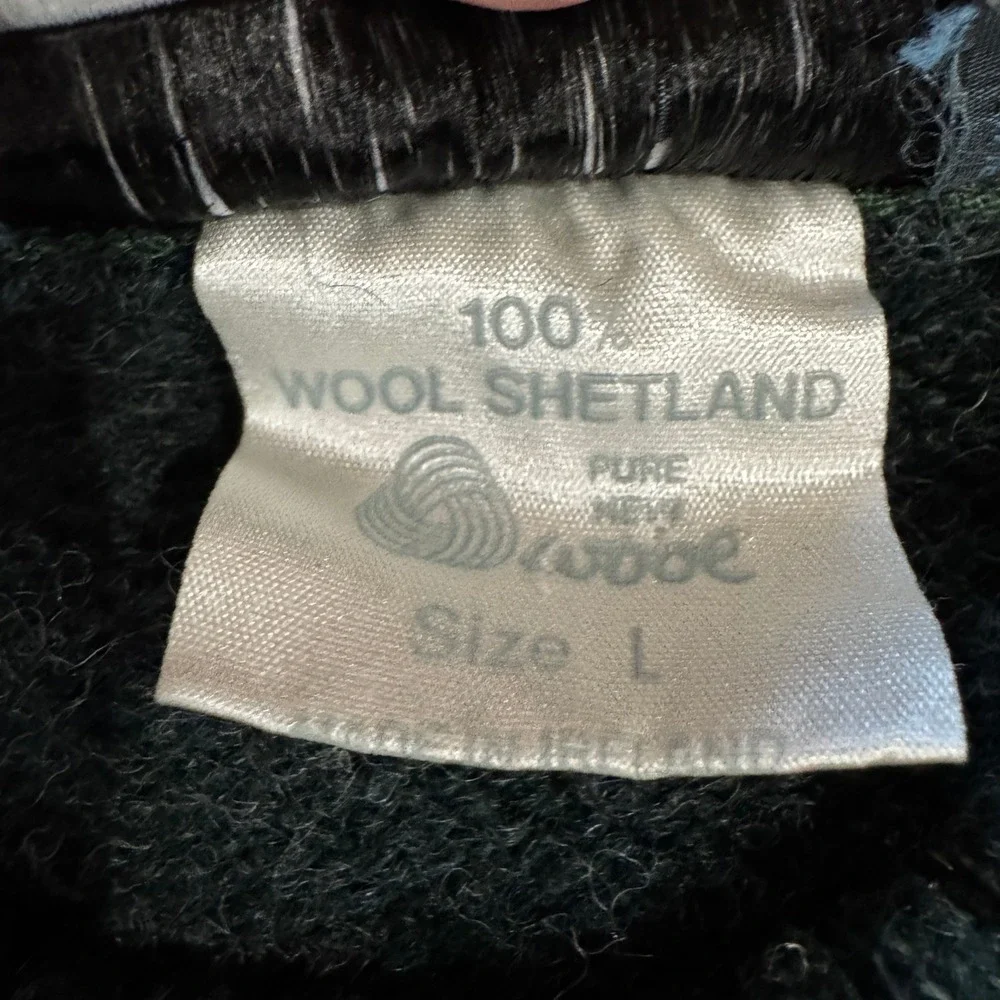VTG 80s 90s Christopher Hayes Irish Shetland Wool Plaid Sweater Size L Fits M